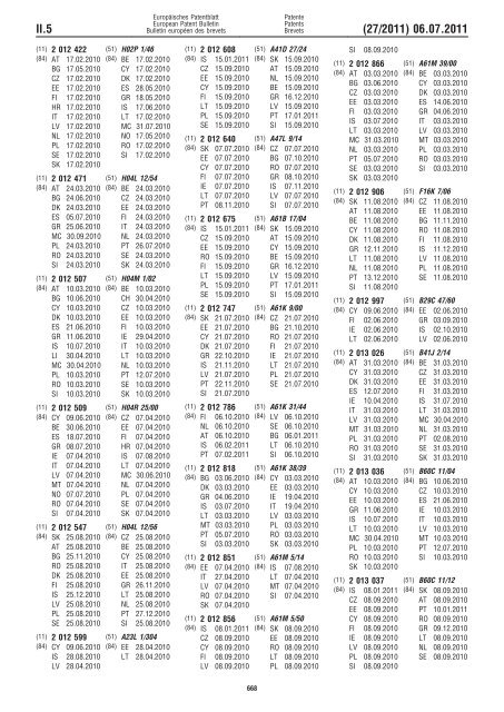 Bulletin 2011/27 - European Patent Office