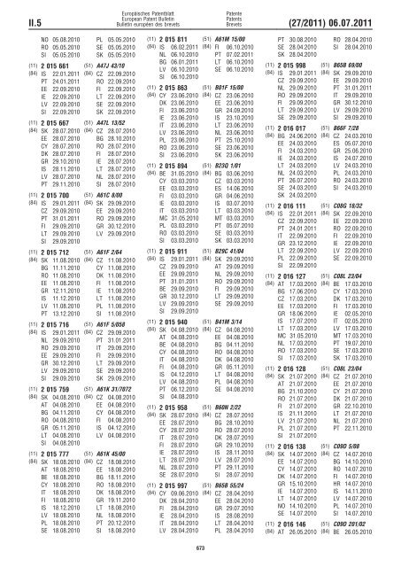 Bulletin 2011/27 - European Patent Office