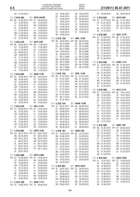 Bulletin 2011/27 - European Patent Office