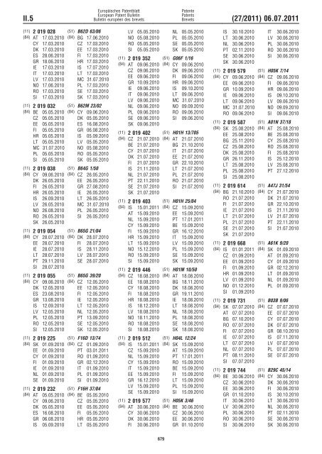 Bulletin 2011/27 - European Patent Office