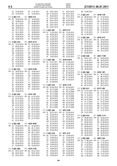 Bulletin 2011/27 - European Patent Office