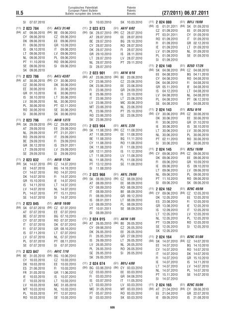 Bulletin 2011/27 - European Patent Office