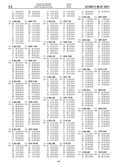 Bulletin 2011/27 - European Patent Office