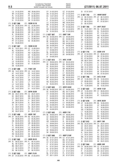 Bulletin 2011/27 - European Patent Office