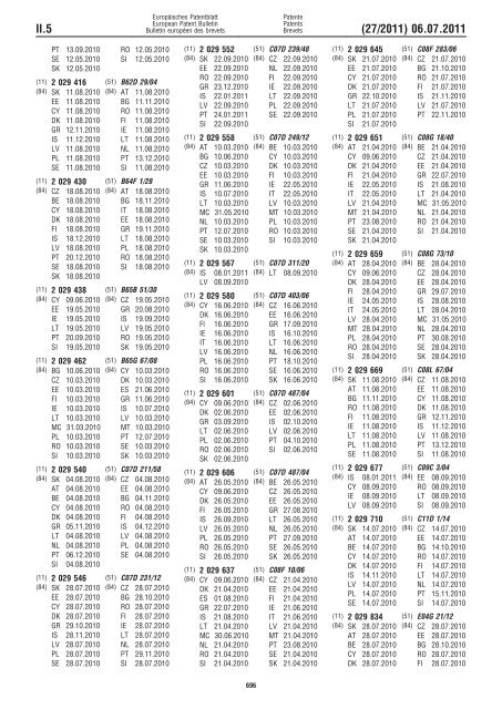 Bulletin 2011/27 - European Patent Office