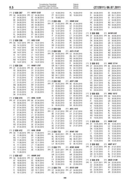 Bulletin 2011/27 - European Patent Office