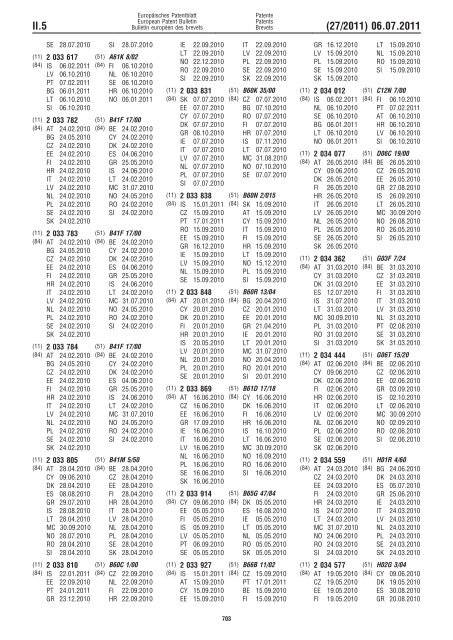 Bulletin 2011/27 - European Patent Office