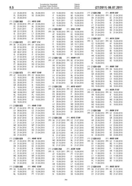 Bulletin 2011/27 - European Patent Office