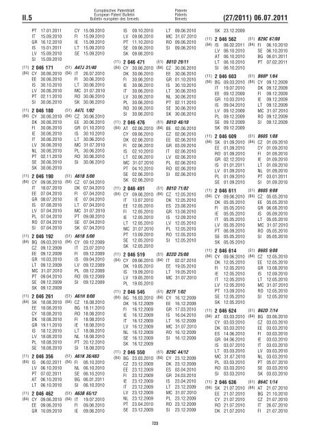 Bulletin 2011/27 - European Patent Office