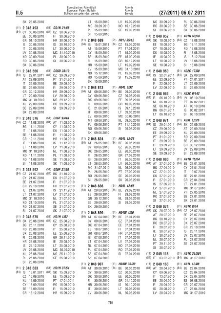 Bulletin 2011/27 - European Patent Office