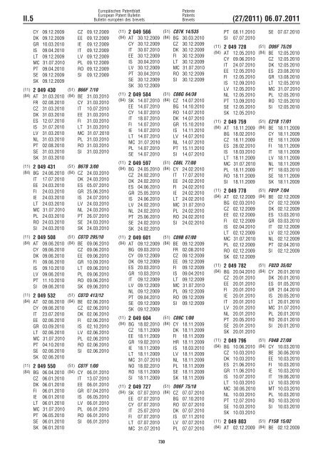 Bulletin 2011/27 - European Patent Office