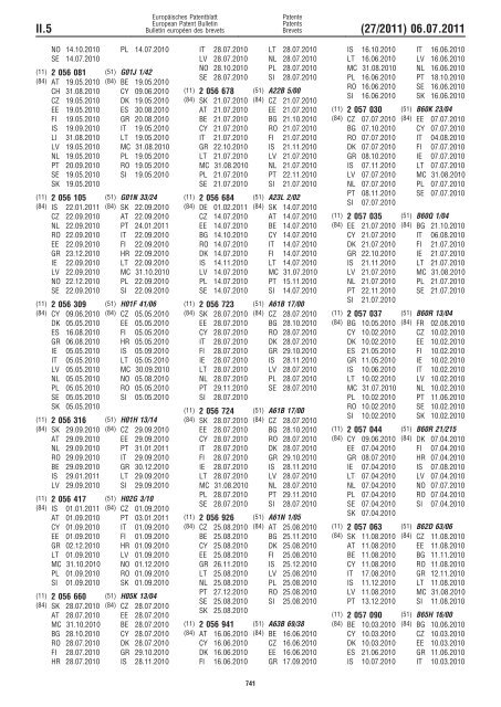 Bulletin 2011/27 - European Patent Office