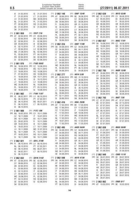 Bulletin 2011/27 - European Patent Office