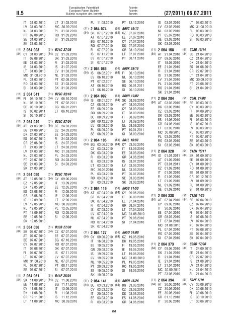 Bulletin 2011/27 - European Patent Office