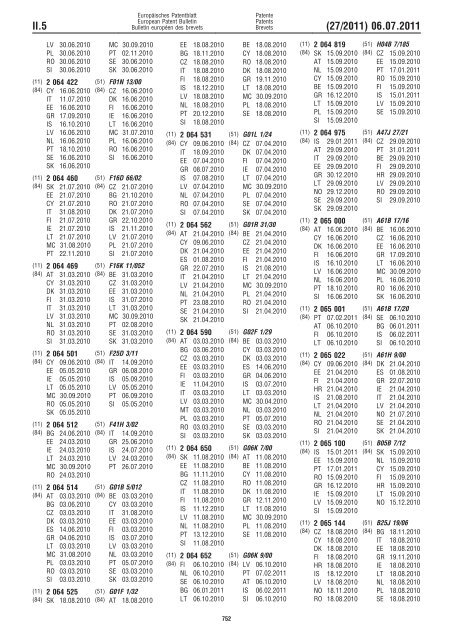 Bulletin 2011/27 - European Patent Office