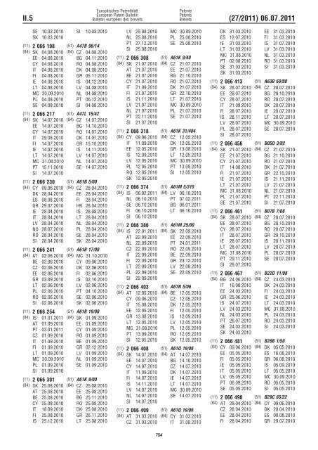 Bulletin 2011/27 - European Patent Office