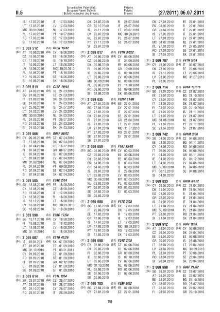 Bulletin 2011/27 - European Patent Office