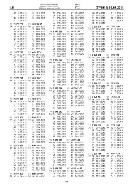 Bulletin 2011/27 - European Patent Office