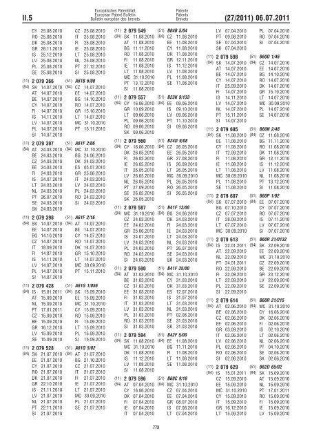 Bulletin 2011/27 - European Patent Office