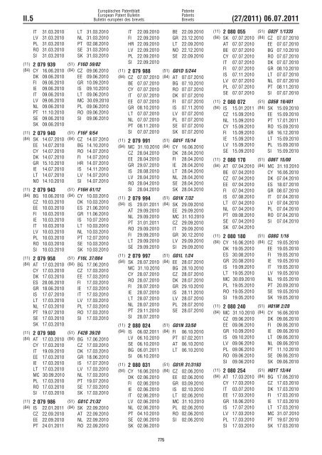 Bulletin 2011/27 - European Patent Office