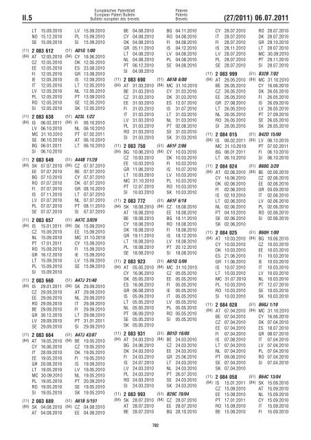 Bulletin 2011/27 - European Patent Office