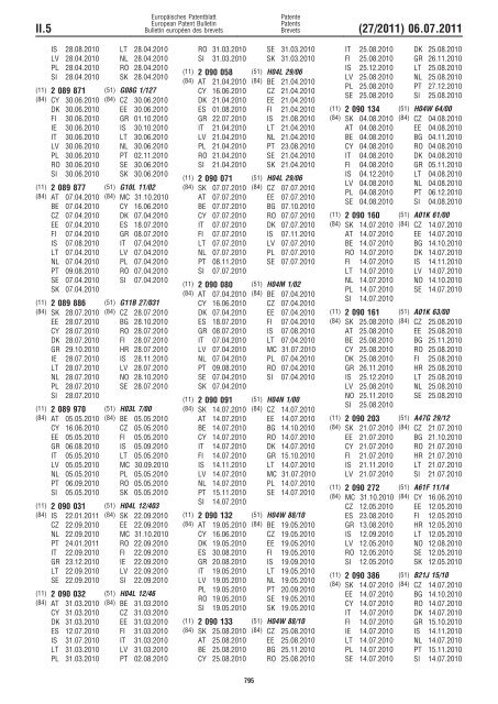 Bulletin 2011/27 - European Patent Office