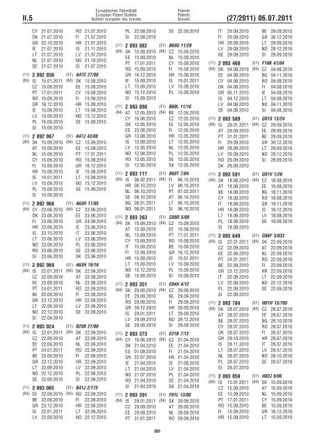 Bulletin 2011/27 - European Patent Office