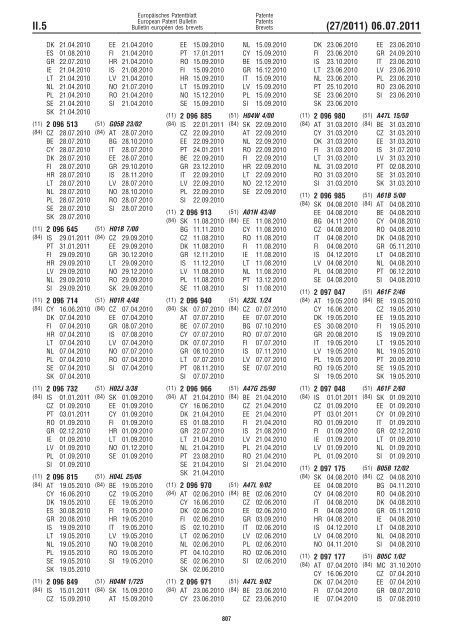 Bulletin 2011/27 - European Patent Office