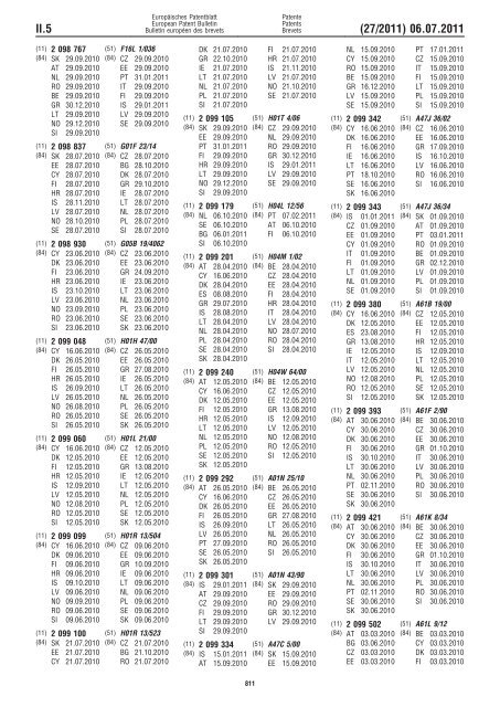 Bulletin 2011/27 - European Patent Office