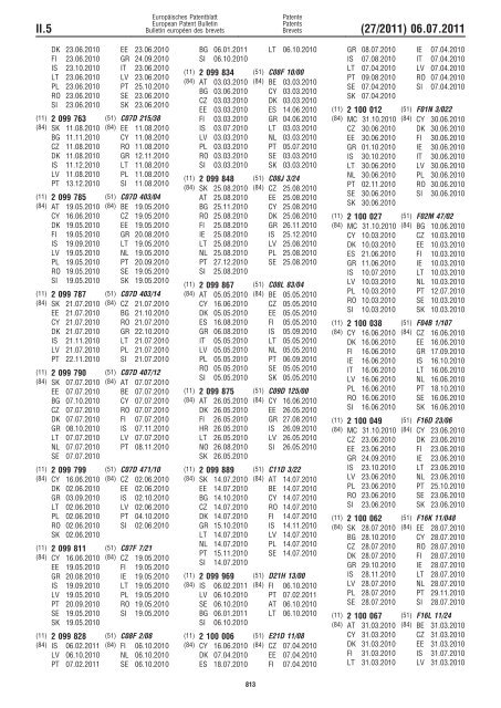 Bulletin 2011/27 - European Patent Office