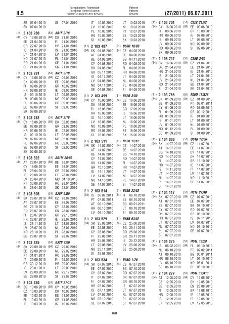 Bulletin 2011/27 - European Patent Office