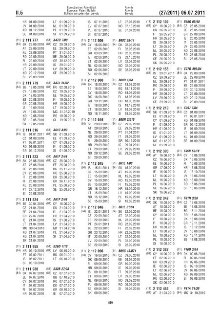 Bulletin 2011/27 - European Patent Office