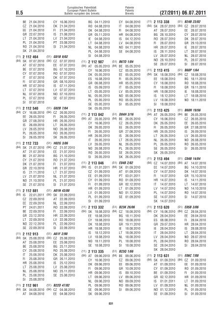 Bulletin 2011/27 - European Patent Office