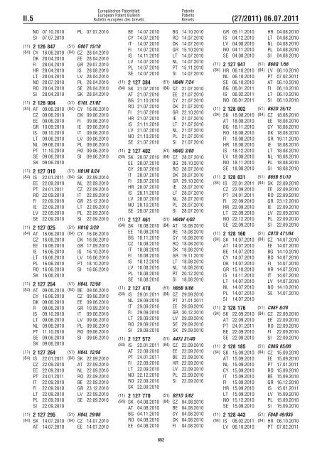 Bulletin 2011/27 - European Patent Office