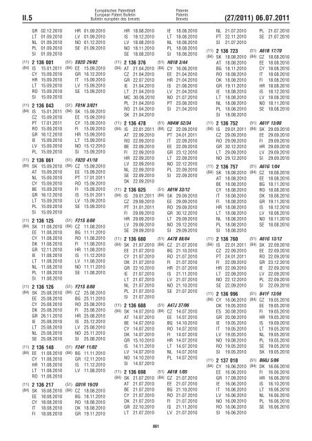 Bulletin 2011/27 - European Patent Office