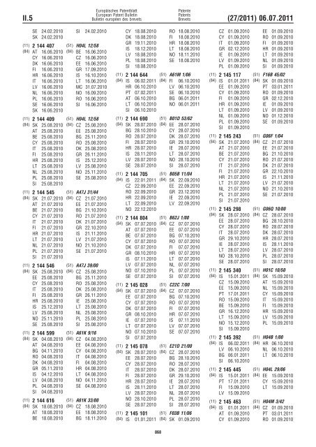 Bulletin 2011/27 - European Patent Office