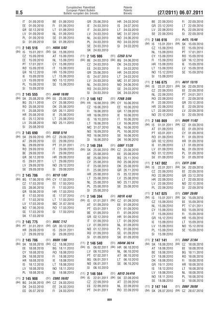 Bulletin 2011/27 - European Patent Office