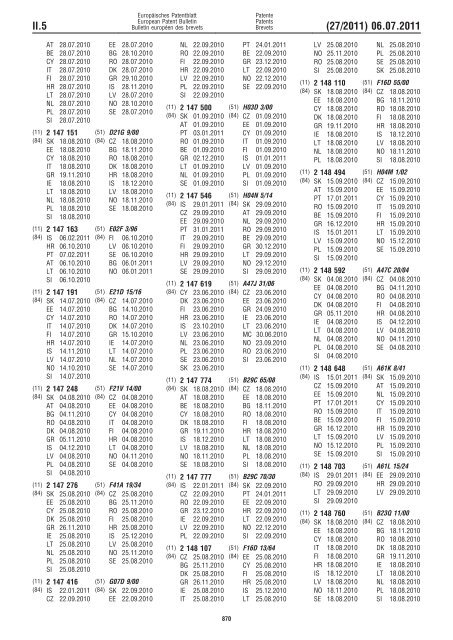 Bulletin 2011/27 - European Patent Office