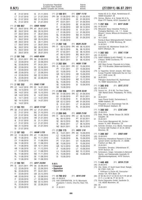 Bulletin 2011/27 - European Patent Office