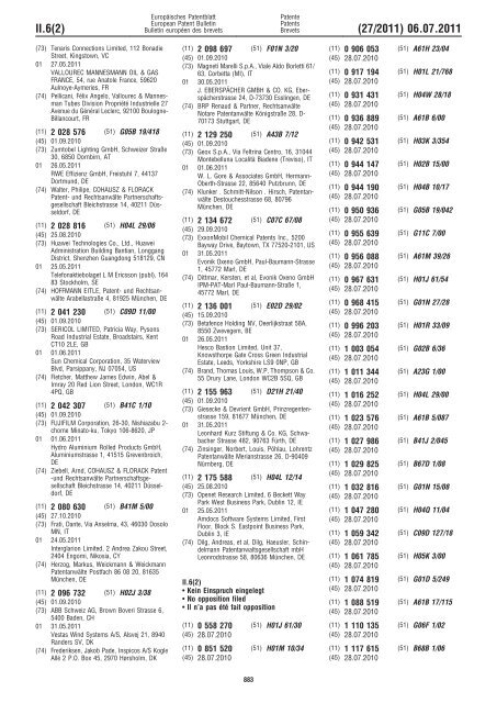 Bulletin 2011/27 - European Patent Office