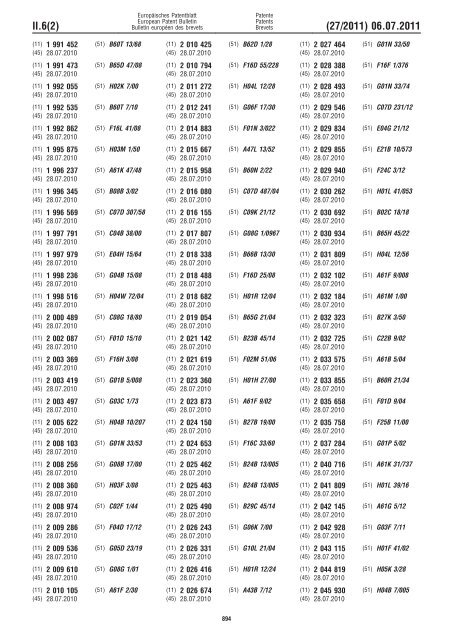 Bulletin 2011/27 - European Patent Office