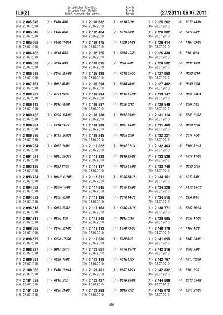 Bulletin 2011/27 - European Patent Office