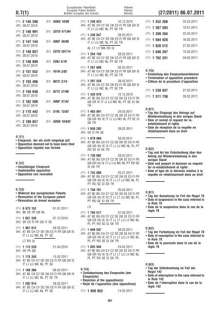 Bulletin 2011/27 - European Patent Office