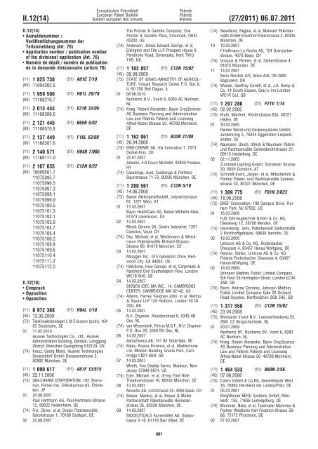 Bulletin 2011/27 - European Patent Office