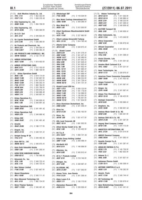 Bulletin 2011/27 - European Patent Office