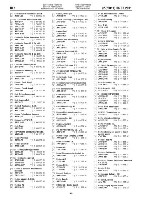 Bulletin 2011/27 - European Patent Office