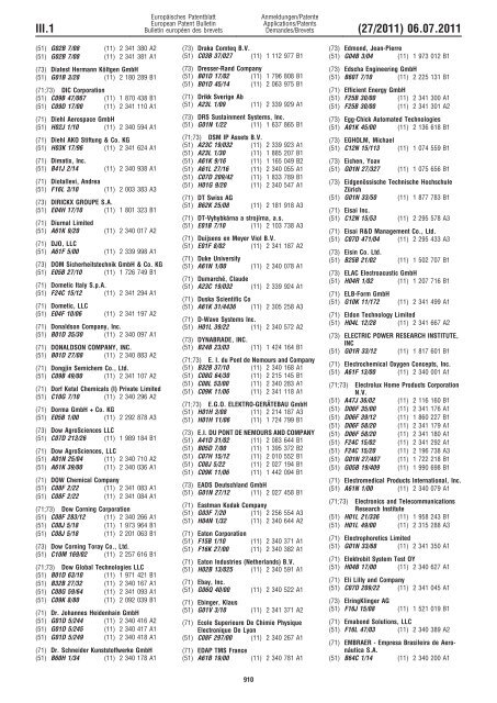 Bulletin 2011/27 - European Patent Office