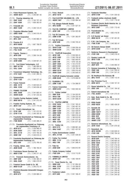 Bulletin 2011/27 - European Patent Office