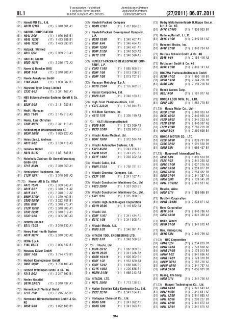 Bulletin 2011/27 - European Patent Office