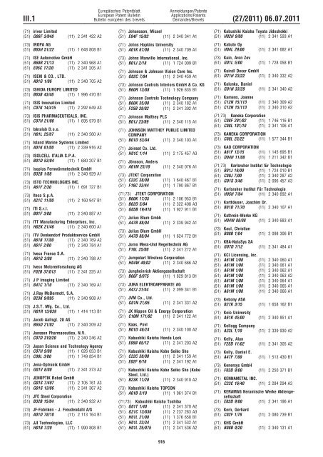 Bulletin 2011/27 - European Patent Office